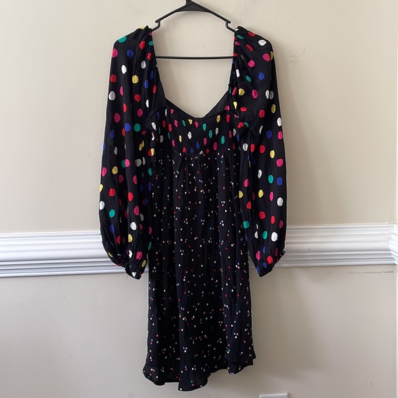 Rixo For target Womens Rainbow Polka Dot Balloon Sleeve Midi Dress - Picture 4 of 4